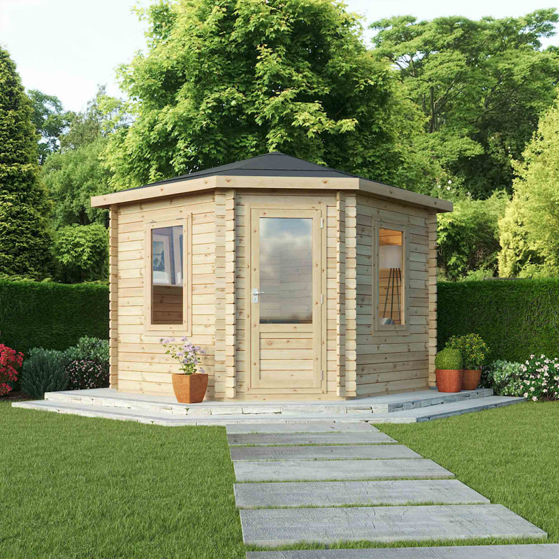 Sol 72 Outdoor Millwood 15 x 12 Ft. Tongue and Groove Log Cabin